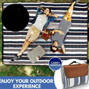 Double-layer Nylon Picnic Mat High-density Waterproof Base + Nylon Padding Lightweight Foldable with Carry Handle Machine Washable & Easy Care  Ideal for Beach Camping Park Outdoor Picnics(200*200CM)-4