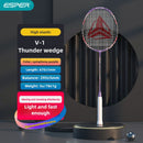 ESPER V-1 Thunder Wedge 5U Ultra-Light Badminton Racket, 30T Graphene Carbon Fiber, 6.8mm Slim Shaft, Balanced Offense and Defense, Lightweight Recreational Racket.(silver gray)-9