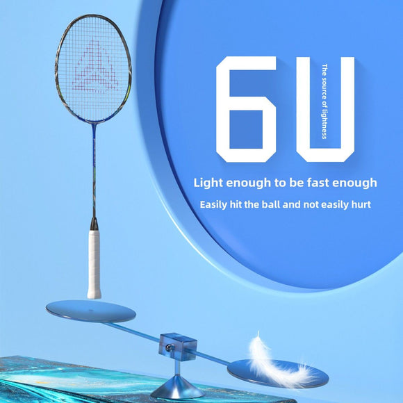 ESPER V3 Badminton Racket 72g Ultra-Light 6U Graphene Carbon All-Around Professional Match Training Durable Stylish Racket（blue)