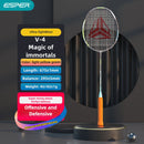 ESPER V4 Badminton Racket 82g Lightweight 4U Full Carbon Fiber All-Around Professional Match Training Durable Stylish Racket(Fluorescent gold red)-9