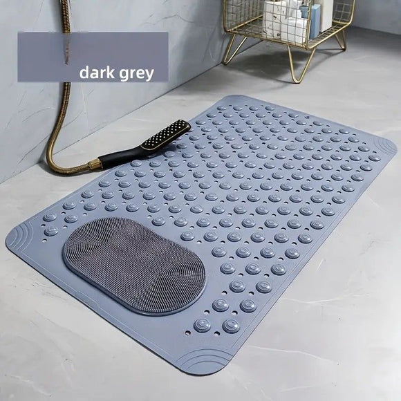 Anti-Slip Massage Shower Mat with Suction Cups Foot Spa Bathroom Mat(BLUE)