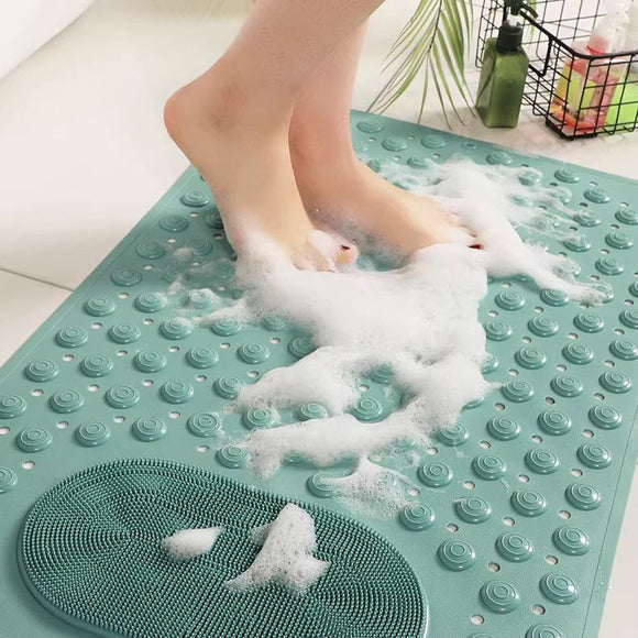 Anti-Slip Massage Shower Mat with Suction Cups Foot Spa Bathroom Mat(BLUE)