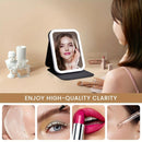 LED Makeup Mirror with Lights, 3 Color Modes Touch Control, Rechargeable Travel Vanity Mirror(BLACK)-2