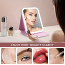 LED Makeup Mirror with Lights, 3 Color Modes Touch Control, Rechargeable Travel Vanity Mirror(BLACK)-11