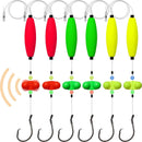Pre-Tied Catfish Rig System, 23 Inch 55LB Santee Cooper Catfish Float Rig with Adjustable EVA Slip Float and High Carbon Circle Hooks 5/0 6/0 8/0, Ready-to-Fish for River and Bank Fishing(Cigar Float-5/0Hook * 6PCS)-1