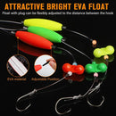 Pre-Tied Catfish Rig System, 23 Inch 55LB Santee Cooper Catfish Float Rig with Adjustable EVA Slip Float and High Carbon Circle Hooks 5/0 6/0 8/0, Ready-to-Fish for River and Bank Fishing(Cigar Float-5/0Hook * 6PCS)-6