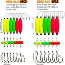 Pre-Tied Catfish Rig System, 23 Inch 55LB Santee Cooper Catfish Float Rig with Adjustable EVA Slip Float and High Carbon Circle Hooks 5/0 6/0 8/0, Ready-to-Fish for River and Bank Fishing(Cigar Float-5/0Hook * 6PCS)-7
