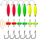 Pre-Tied Catfish Rig System, 23 Inch 55LB Santee Cooper Catfish Float Rig with Adjustable EVA Slip Float and High Carbon Circle Hooks 5/0 6/0 8/0, Ready-to-Fish for River and Bank Fishing(Cigar Float-6/0Hook * 6PCS)-1