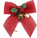 8cm Christmas Bow Bells, Hessian Scottish Knot, Christmas Tree Ornaments, Christmas Tree Ornaments-1