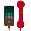 Handheld Retro Wired Telephone Handset with Microphone for Smartphones PC Red-1