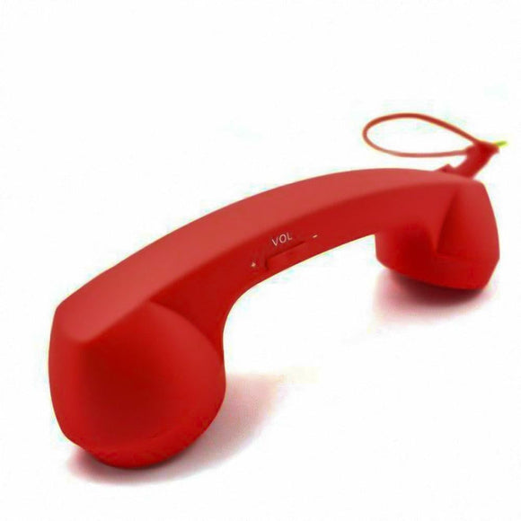 Handheld Retro Wired Telephone Handset with Microphone for Smartphones PC Red