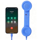 Handheld Retro Wired Telephone Handset with Microphone for Smartphones PC Blue-1