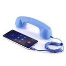 Handheld Retro Wired Telephone Handset with Microphone for Smartphones PC Blue-2
