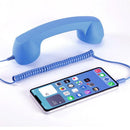 Handheld Retro Wired Telephone Handset with Microphone for Smartphones PC Blue-3