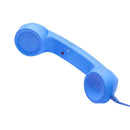 Handheld Retro Wired Telephone Handset with Microphone for Smartphones PC Blue-4