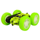 2.4 GHZ Remote Control Stunt Car 4WD Double Sided Rotating Crawler with Headlights Green-2