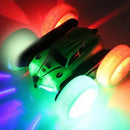 2.4 GHZ Remote Control Stunt Car 4WD Double Sided Rotating Crawler with Headlights Green-4