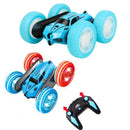 2.4 GHZ Remote Control Stunt Car 4WD Double Sided Rotating Crawler with Headlights Green-7