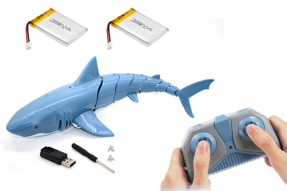 2.4G Remote Control Shark Toy RC Simulation Shark for Swimming Pool Gray