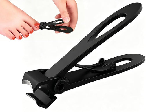 Wide Jaw Nail Clipper Strong Stainless Steel Toenail Cutter for Thick Nails - Black