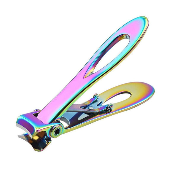 Wide Jaw Nail Clipper Strong Stainless Steel Toenail Cutter for Thick Nails - Multi Color Titanium