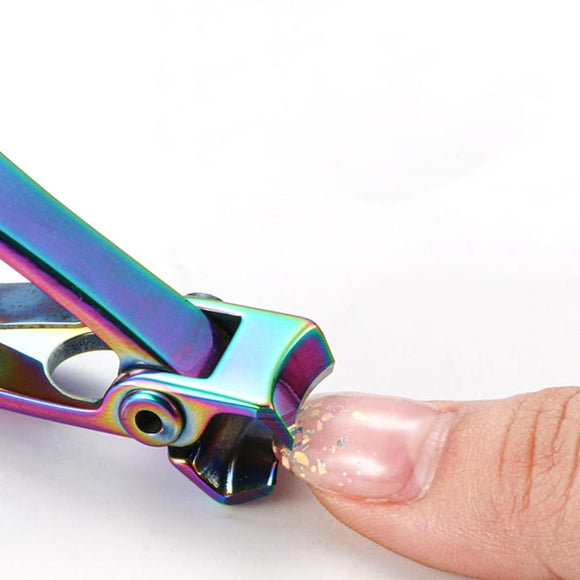 Wide Jaw Nail Clipper Strong Stainless Steel Toenail Cutter for Thick Nails - Multi Color Titanium