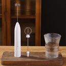 Handheld Milk Frother USB Rechargeable 3 Speeds Electric Foam Wand with 2 Whisks - White-3