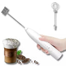 Handheld Milk Frother USB Rechargeable 3 Speeds Electric Foam Wand with 2 Whisks - White-5