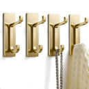 4 Pack Stainless Steel Double Adhesive Hooks with 3kg Capacity - Gold-1