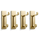4 Pack Stainless Steel Double Adhesive Hooks with 3kg Capacity - Gold-2