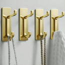 4 Pack Stainless Steel Double Adhesive Hooks with 3kg Capacity - Gold-6