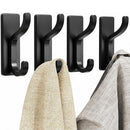 4 Pack Stainless Steel Double Adhesive Hooks with 3kg Capacity - Black-8