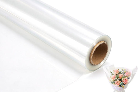 Clear Waterproof OPP Flower Bouquet Wrapping Paper Rolls - Small White Polka Dots