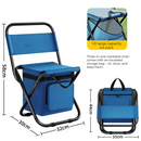 3-in-1 Outdoor Folding Chair with 10L Insulated Cooler, Durable Oxford Fabric, for Camping and Picnics - Blue-1