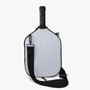 Pickleball Paddle Cover, Breathable Perforated Racket Protector Case with Zipper Pocket & Adjustable Crossbody Strap - White-1