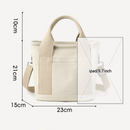 Multi-Compartment Canvas Tote Bag, 3-Way Handheld, Crossbody, and Shoulder Bag with Adjustable Strap for Daily Work and Shopping - Pink-6