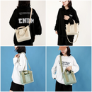 Multi-Compartment Canvas Tote Bag, 3-Way Handheld, Crossbody, and Shoulder Bag with Adjustable Strap for Daily Work and Shopping - Khaki-7