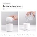 Mini Colorful Cup Humidifier, 300ml Portable USB Cool Mist Humidifier with 7-Color Night Light, for Car, Bedroom, Desk, and Office - Pink-7
