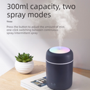 Mini Colorful Cup Humidifier, 300ml Portable USB Cool Mist Humidifier with 7-Color Night Light, for Car, Bedroom, Desk, and Office - Gray-3