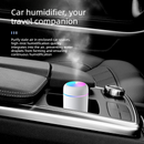 Mini Colorful Cup Humidifier, 300ml Portable USB Cool Mist Humidifier with 7-Color Night Light, for Car, Bedroom, Desk, and Office - Gray-4