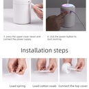 Mini Colorful Cup Humidifier, 300ml Portable USB Cool Mist Humidifier with 7-Color Night Light, for Car, Bedroom, Desk, and Office - Gray-8