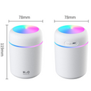 Mini Colorful Cup Humidifier, 300ml Portable USB Cool Mist Humidifier with 7-Color Night Light, for Car, Bedroom, Desk, and Office - Gray-9