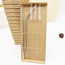 Food-Grade 304 Stainless Steel Drinking Straw Set—1 Straight Straw + 1 Curved Straw-1