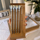 Food-Grade 304 Stainless Steel Drinking Straw Set—4 Ladle-Style Straws-1