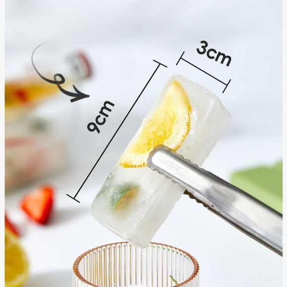 Long Ice Brick Mold, Ice Tray with Lid for Home, Food Freezing Mold—Purple