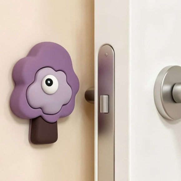 Forest Bumper Pad, Soft Rubber Door Handle Anti-Collision Sticker—Purple