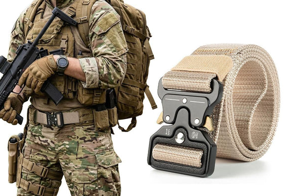 Nylon Tactical Belt Quick-Release for Outdoor Work Daily - Khaki