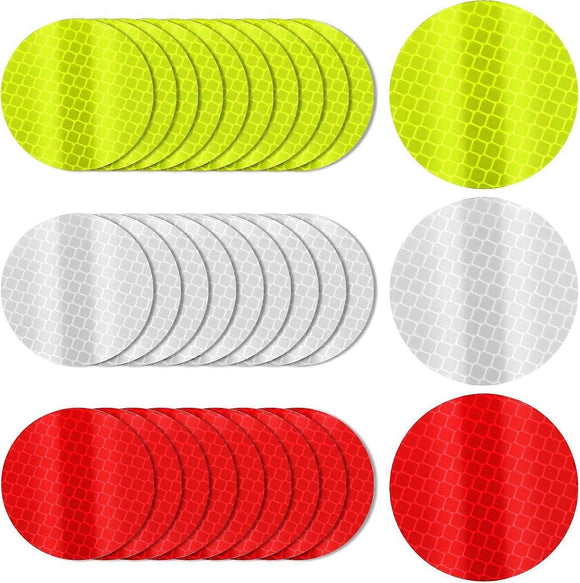 30 Pack Reflective Safety Stickers, Waterproof Night Visibility Warning Decals