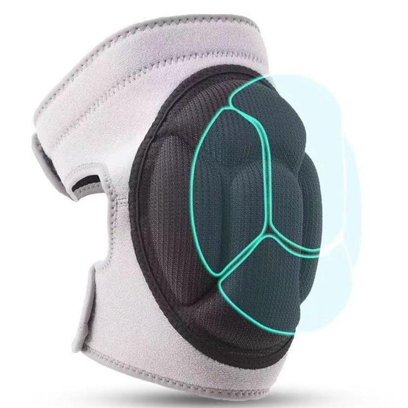 Pair of Knee Pads Anti-Slip Knee Protector Braces for Work Sports Grey - L