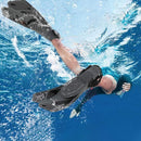 Pair of Snorkel Fins Diving Swim Fins Adjustable Open Heel Swimming Barefoot Flippers Black - L-2